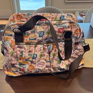 LeSportsac Multicolor Travel Bag with Hawaii Postcard Print